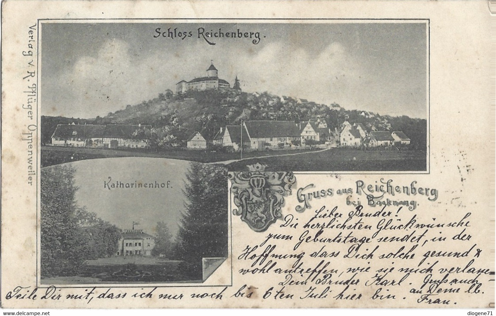 Gruss Aus Reichenberg Bei Backnang 1901 Selten - Backnang