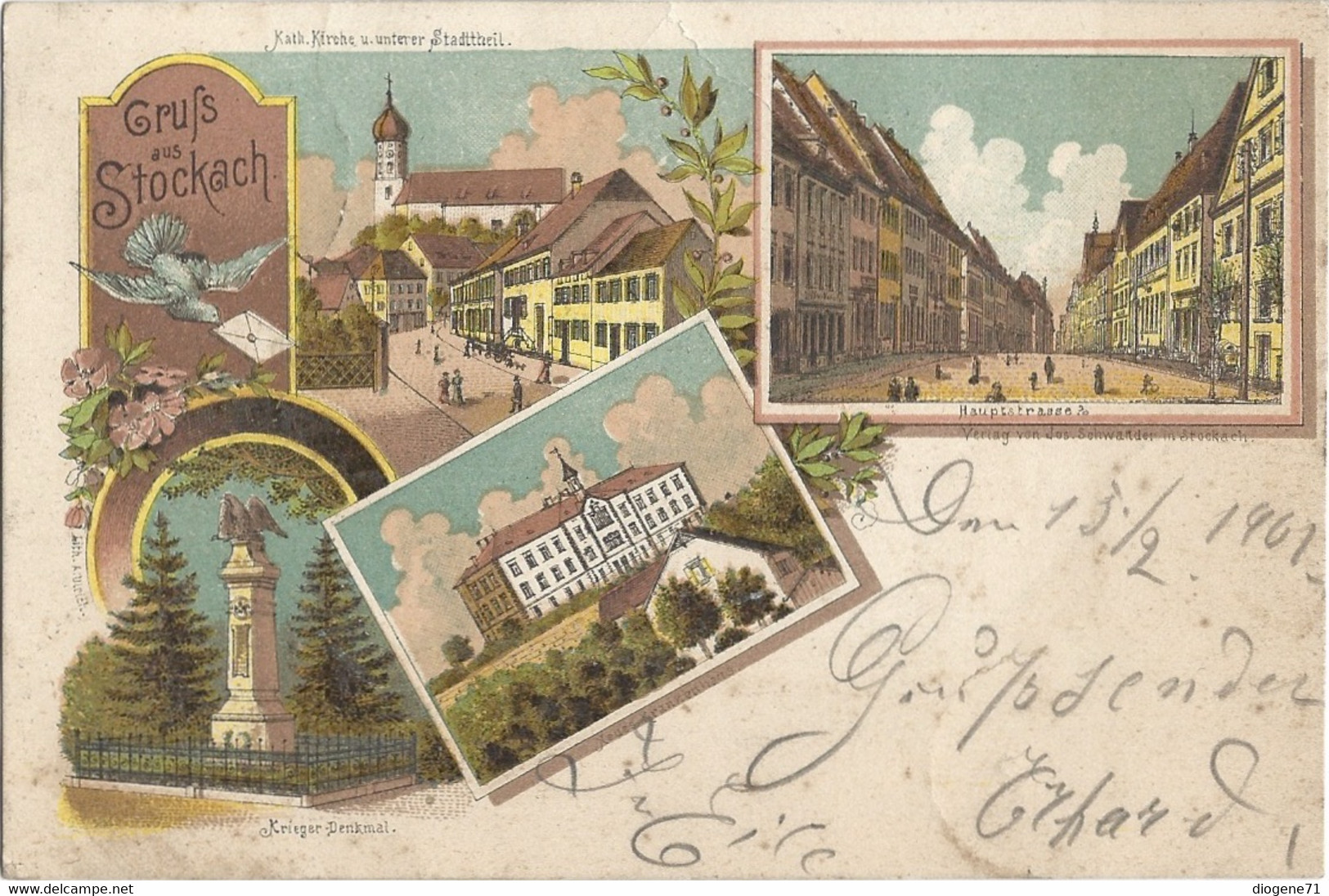 Gruss Aus Stockach Litho 1901 Selten - Stockach