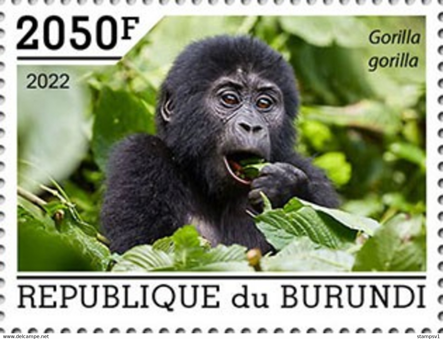 Burundi  2022 Gorillas. (1104a) OFFICIAL ISSUE - Gorilles