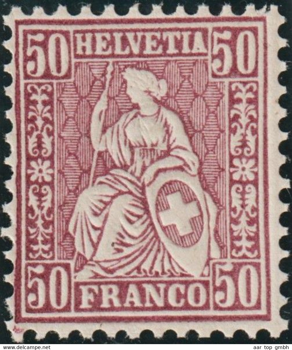 Schweiz Sitzende Helvetia Zu#43 50 Rp. ** Postfrisch - Ongebruikt