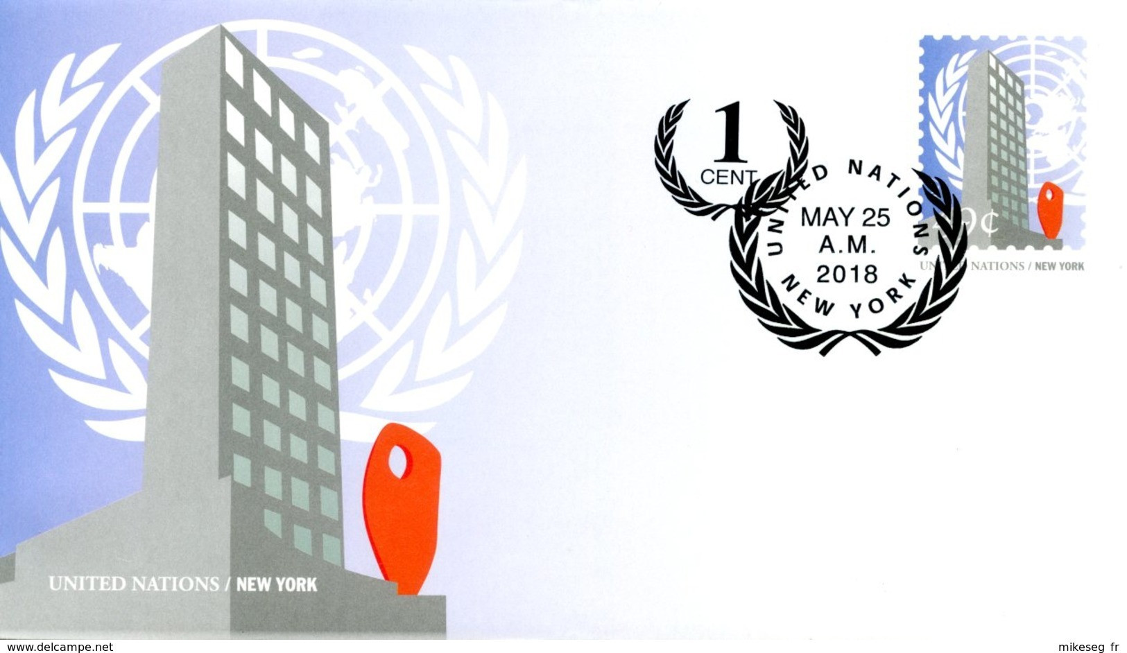 ONU New-York 2018 - Entier Postal Format Standard 49+1c Oblitéré 1er Jour - Posta Aerea