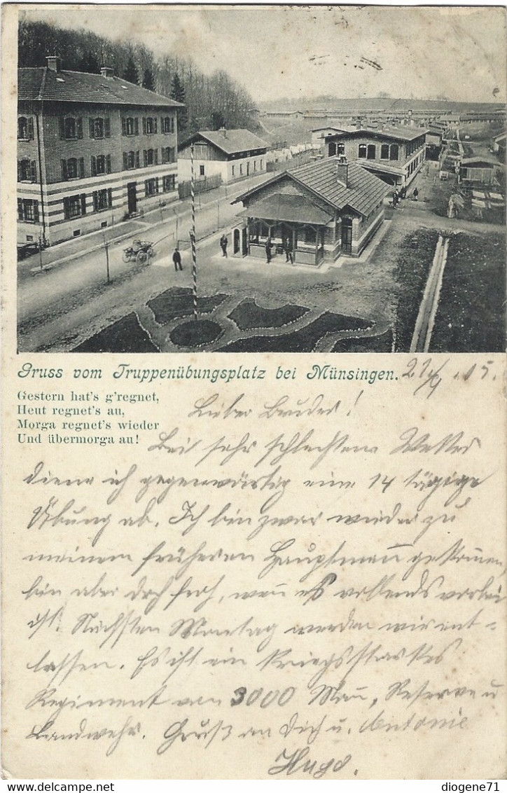 Gruss Vom Truppenübungsplatz Bei Münsingen 1905 Belebt - Münsingen