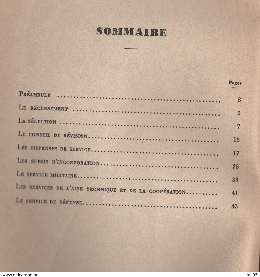 Memento Du Service National - 1966 - Ministere Des Armees - 46 Pages - French