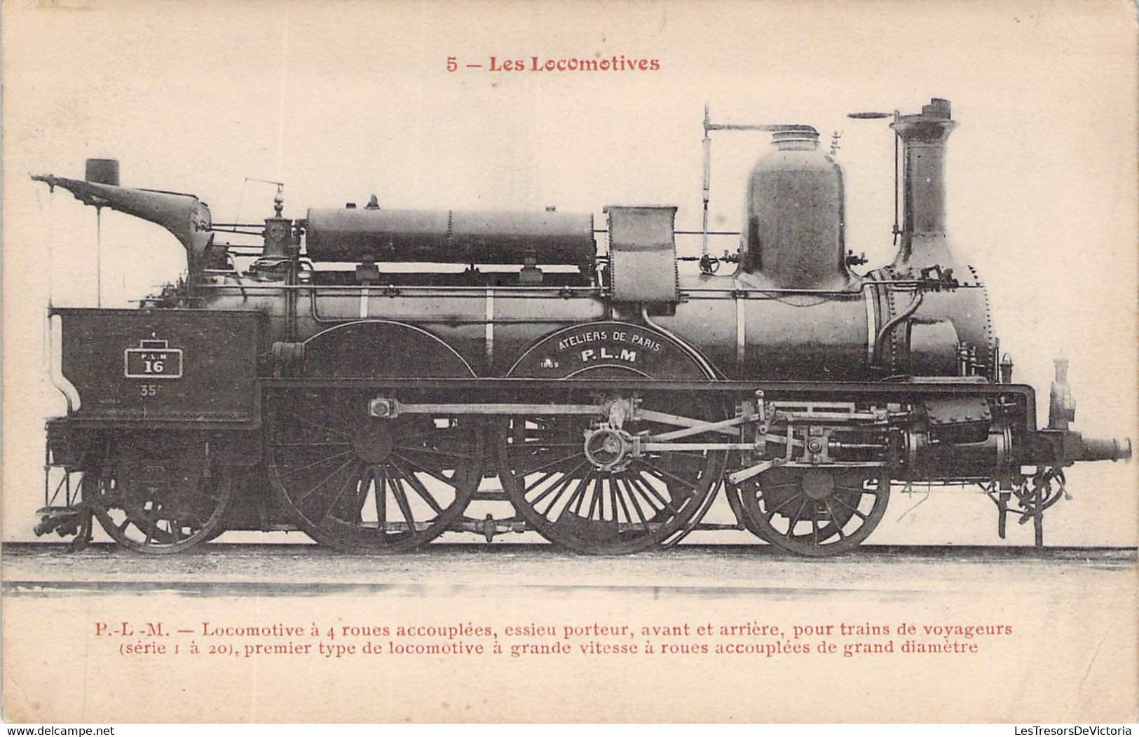 CPA TRAINS - Locomotive N°16 à 4 Grandes Roues Accouplées - - Treinen