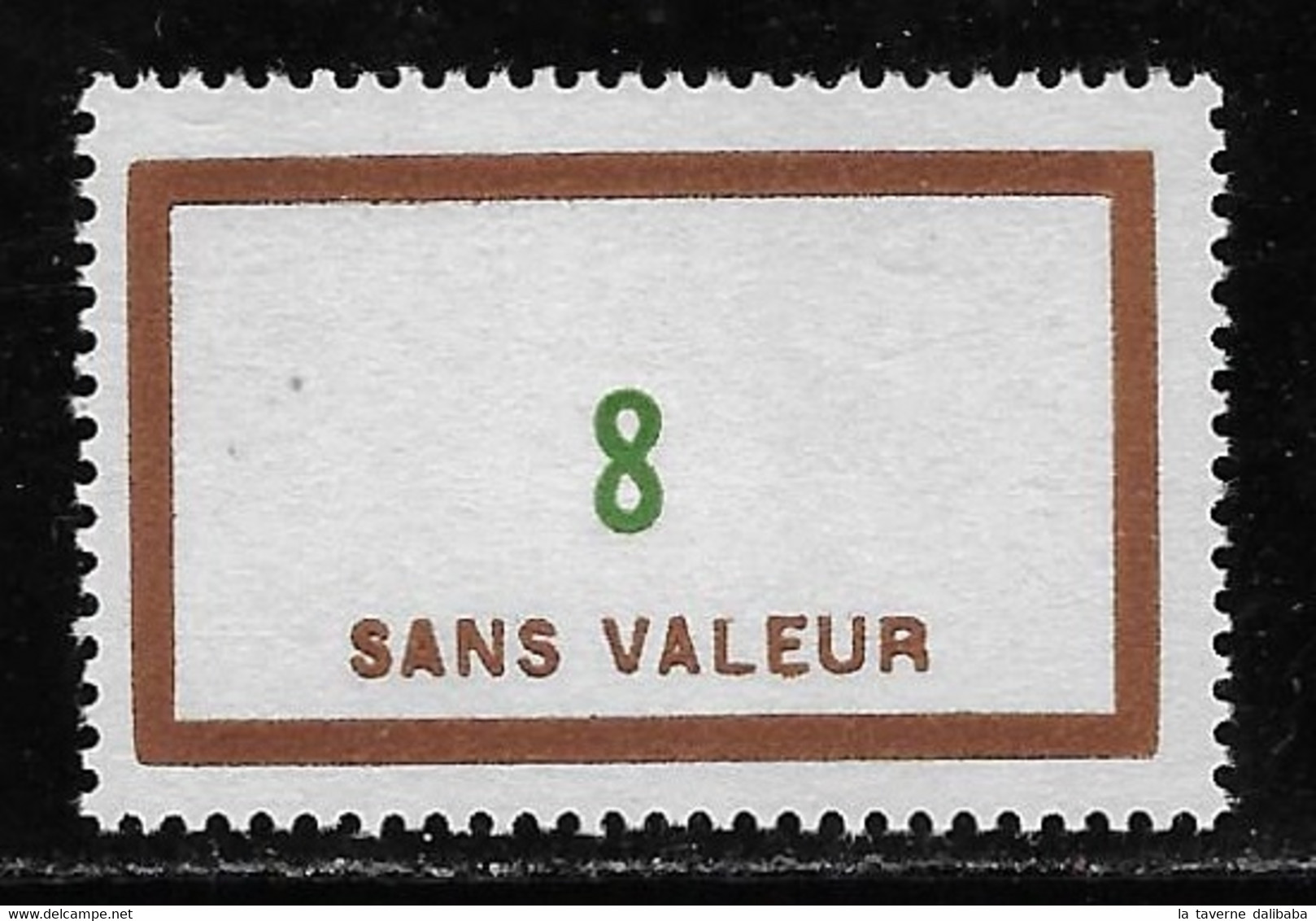 TIMBRES FICTIFS EMISSION DE 1958 N° F136 8 OCRE ET VERT-JAUNE NEUF ** TRES RARE TTB COTE 88 € - Phantom