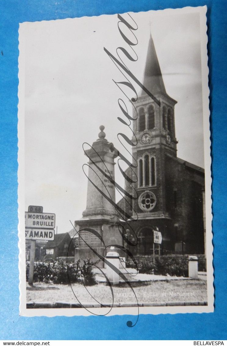 Maulde Eglise Et Monument Aux Morts De Guerre 1914-1918 -D59 Nord - Monumentos A Los Caídos