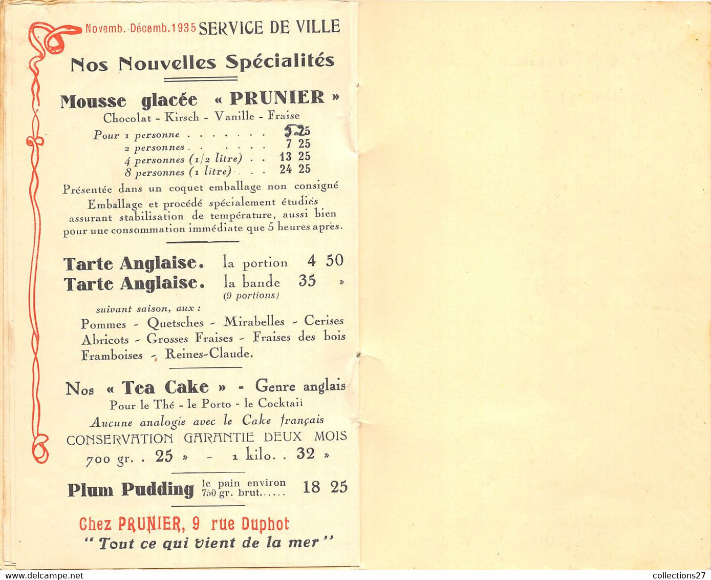 PARIS-75001-MAISON PRUNIER- RESTAURANT COQUILLAGES ET HUÎTRES-CARNET CARTE POSTALE