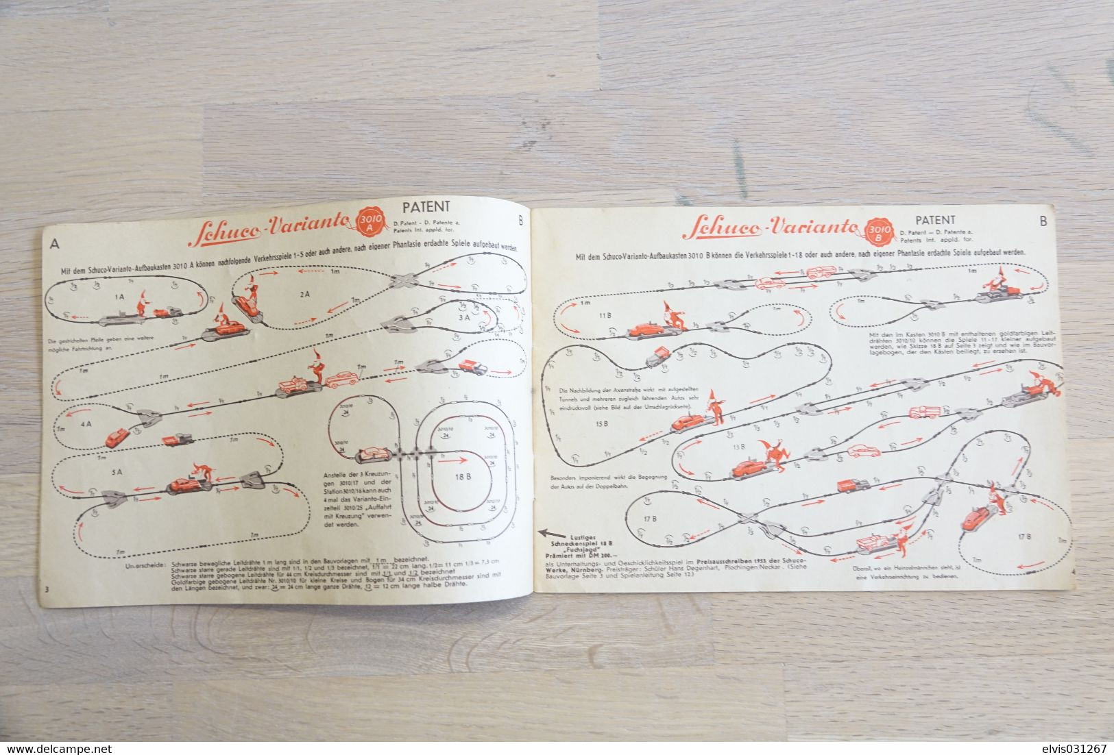 Vintage TIN TOY CAR : Maker SCHUCO - VARIANTO 10 X AUTOBAHN PARTS : Booklet Leaflet - West Germany - Collectors E Strani - Tutte Marche