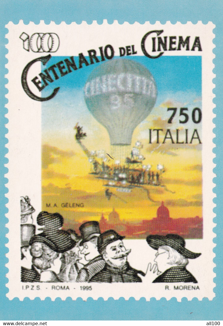 A20715 -CENTENARIO DEL CINEMA 750 ITALIA 1995 ROMA R MORENA M A GELENG STAMP POST CARD UNUSED DA COLLEZIONE RIPRODUZIONE - Tessere Filateliche