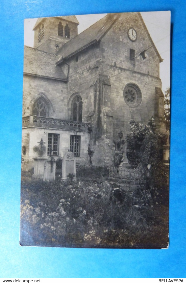 -Carte Photo  A Indentifier Fotokaart Eglise Cimetiere Friedhof - Eglises Et Cathédrales