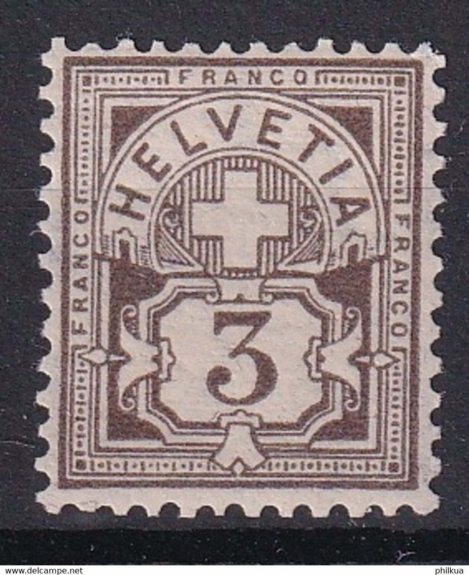 81 / MiNr.83 Schweiz 1894-1899 Faserpaier  Freimarken: Kreuz über Wertschild - Postfrisch/**/MNH - Ungebraucht