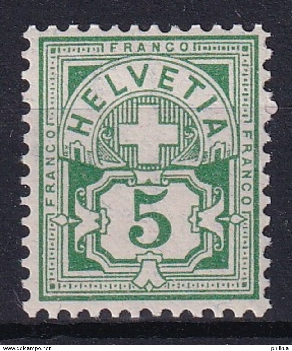 82 / MiNr.84 Schweiz 1894-1899 Faserpaier  Freimarken: Kreuz über Wertschild - Postfrisch/**/MNH - Nuovi