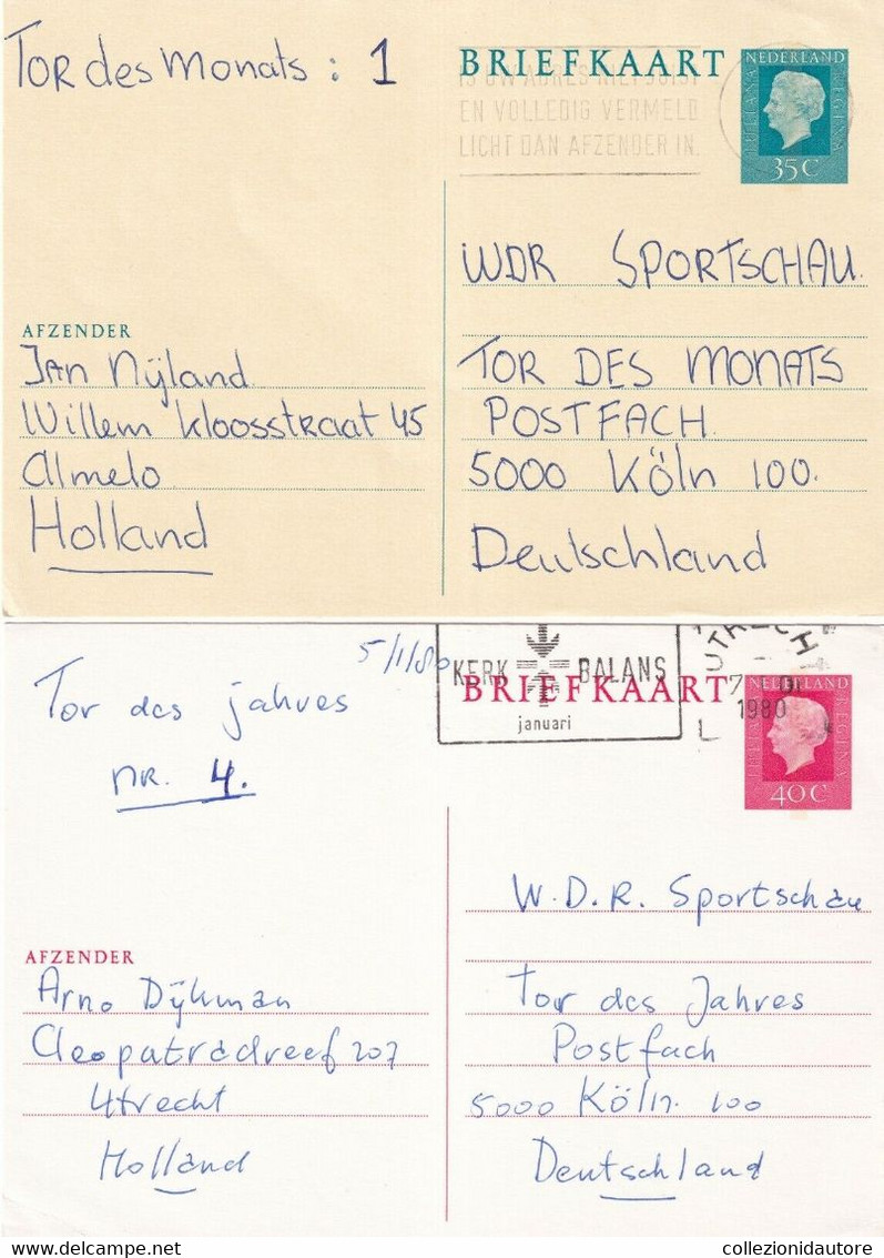 NEDERLAND - LOTTO DI 15 CARTOLINE POSTALI BRIEFKAART SPEDITE NEGLI ANNI 70/80