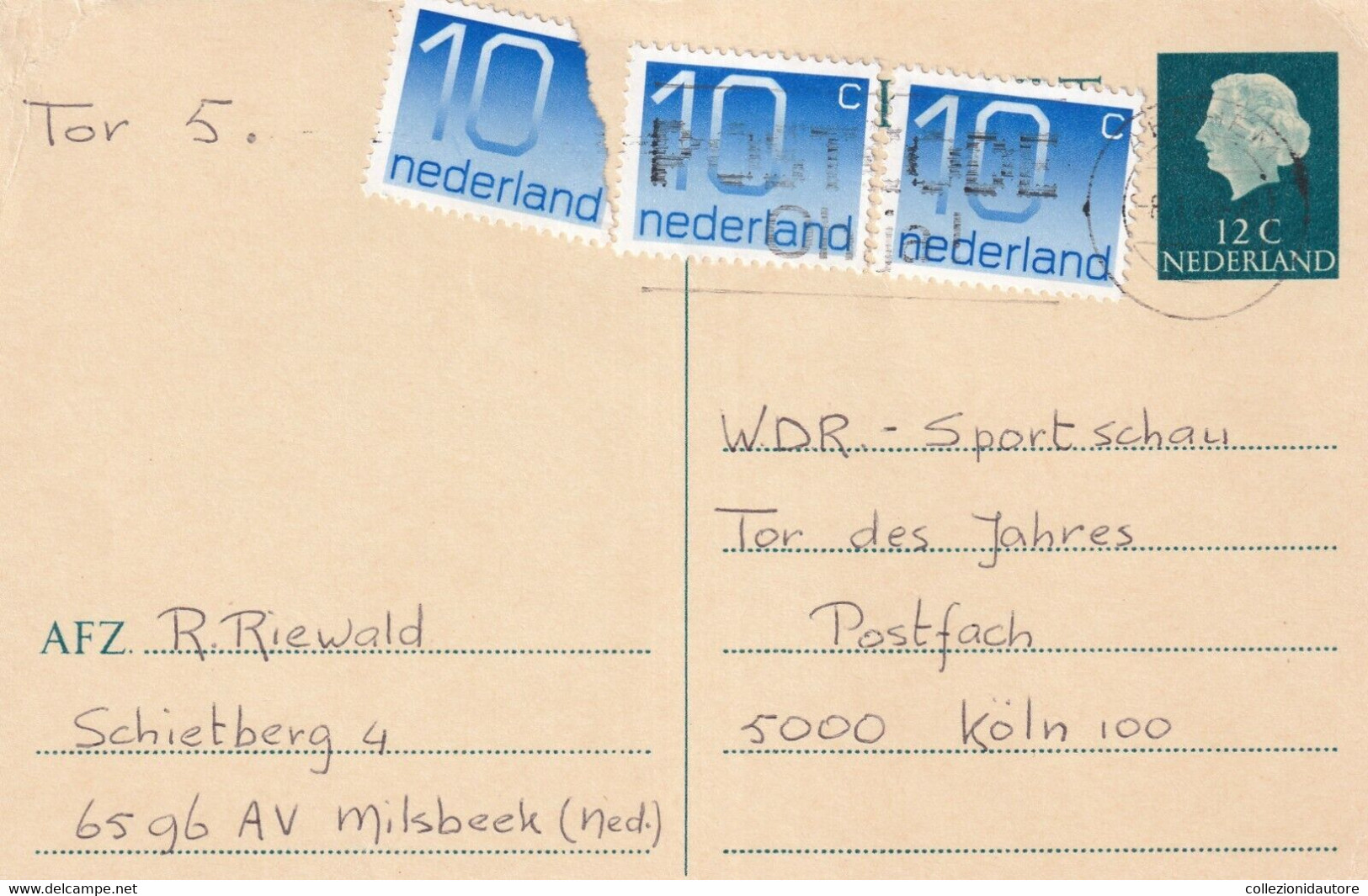 NEDERLAND - LOTTO DI 15 CARTOLINE POSTALI BRIEFKAART SPEDITE NEGLI ANNI 70/80