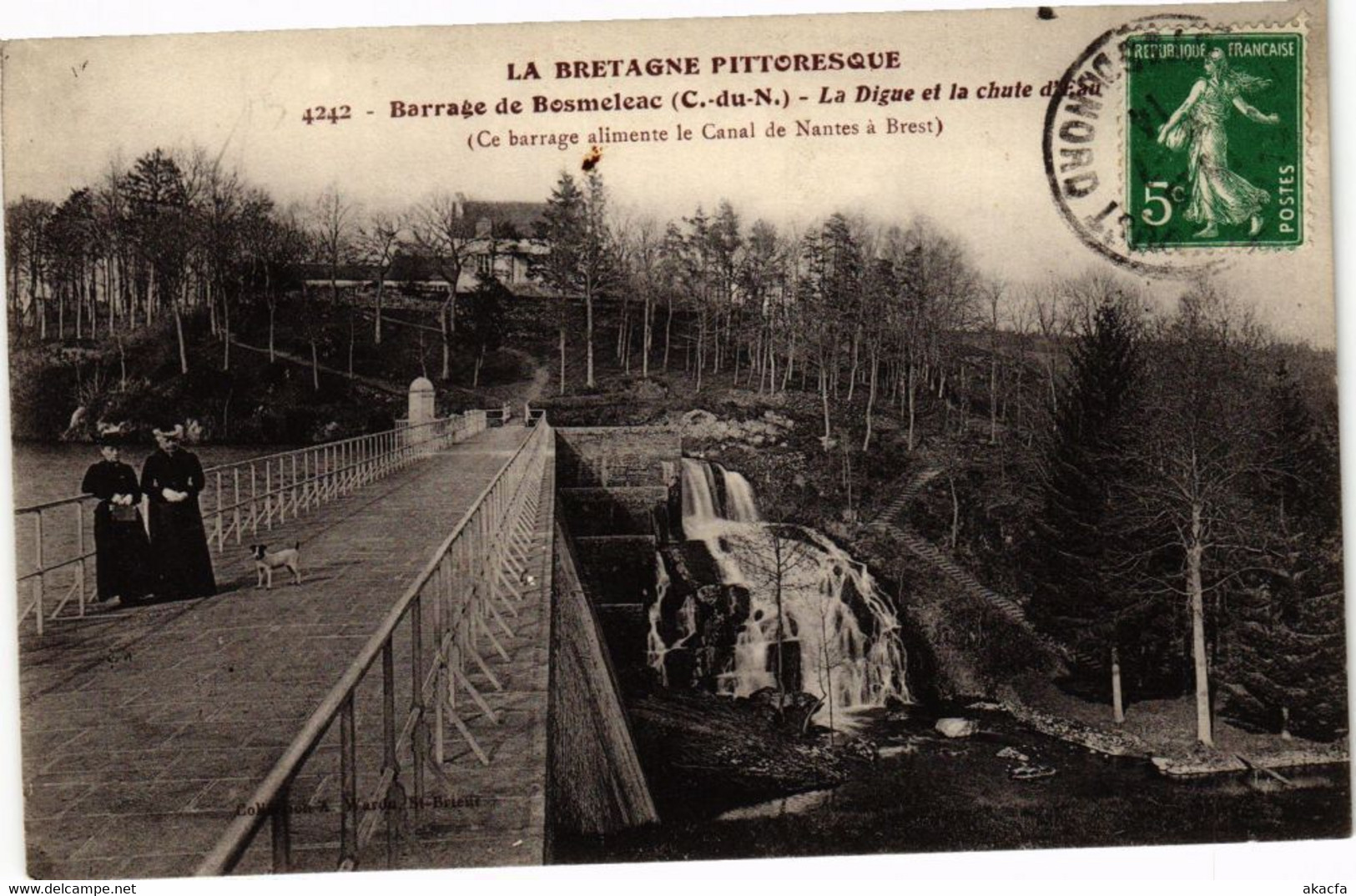 CPA Barrage De Bosmeleac-La Digue Et La Chute D'Eau (230534) - Bosméléac