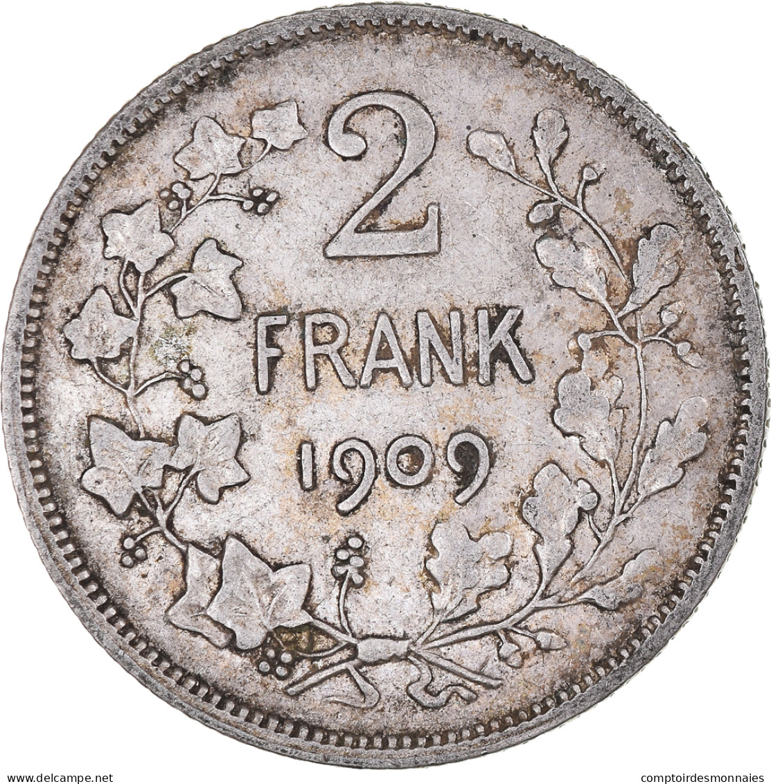 Monnaie, Belgique, 2 Francs, 2 Frank, 1909, TB+, Argent, KM:59 - 2 Francs