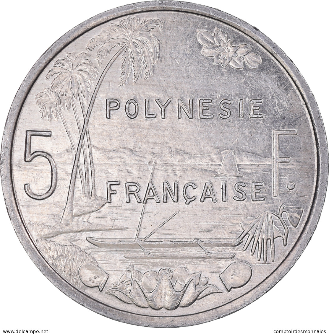 Monnaie, Polynésie Française, 5 Francs, 1991, Paris, SUP, Aluminium, KM:12 - Frans-Polynesië