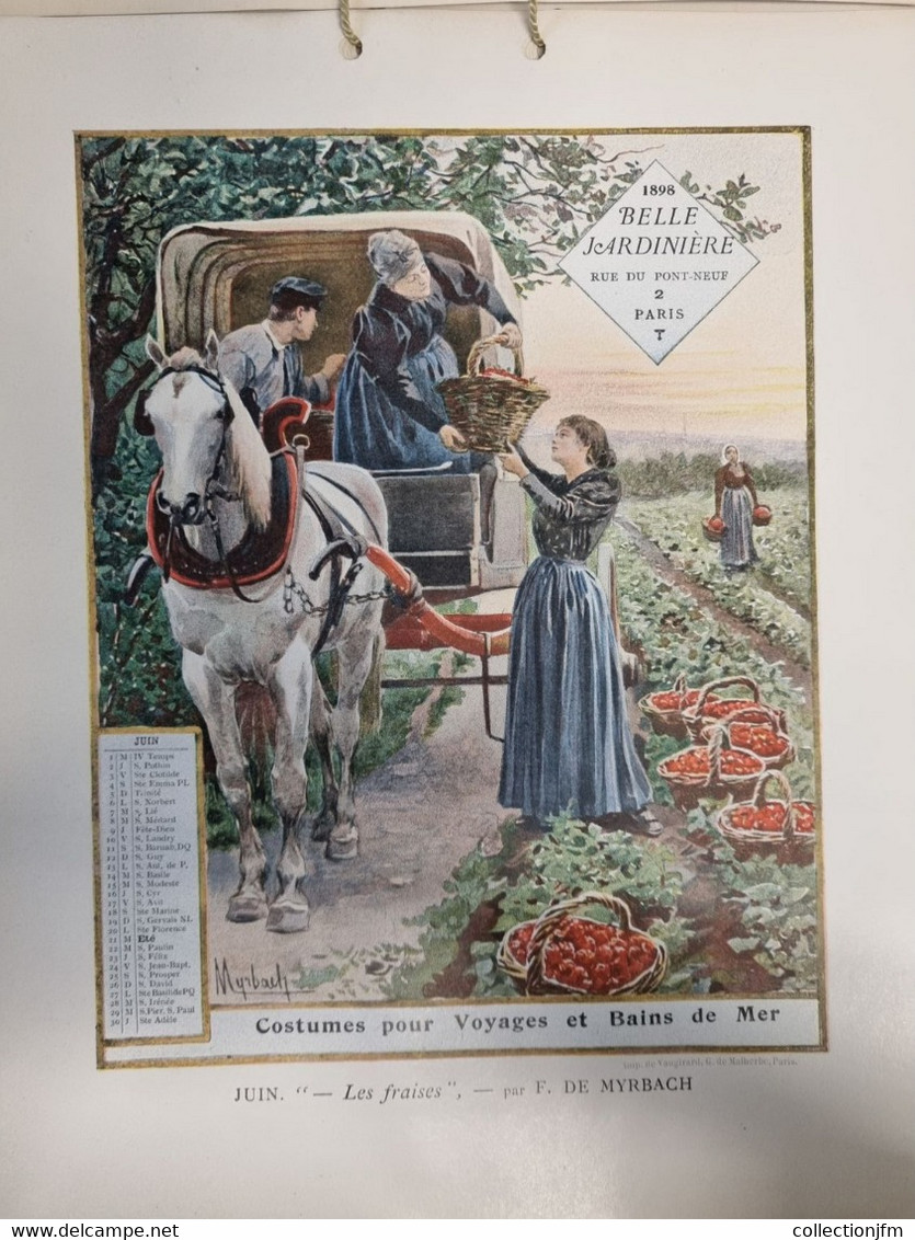 LIVRET COMPORTANT 12 PLANCHES LA BELLE JARDINIERE / CALENDRIER 1898