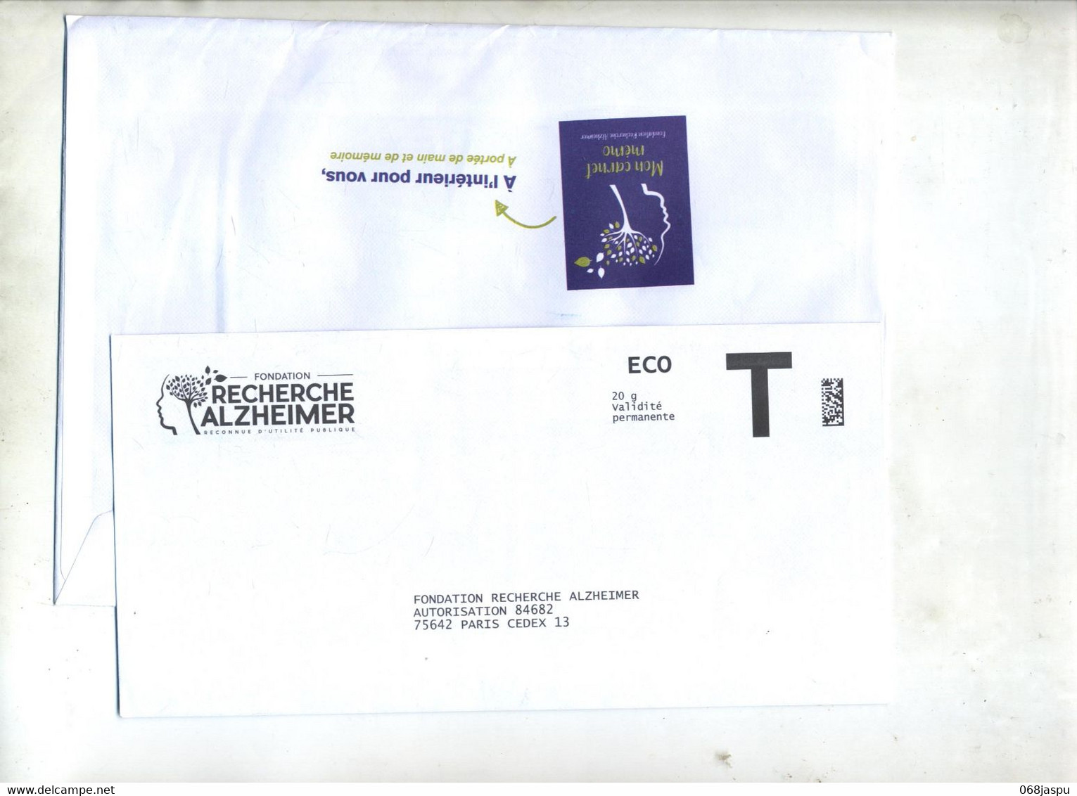 Enveloppe Reponse T Recherche Alzheimer  + Destineo Theme Loupe - Cards/T Return Covers