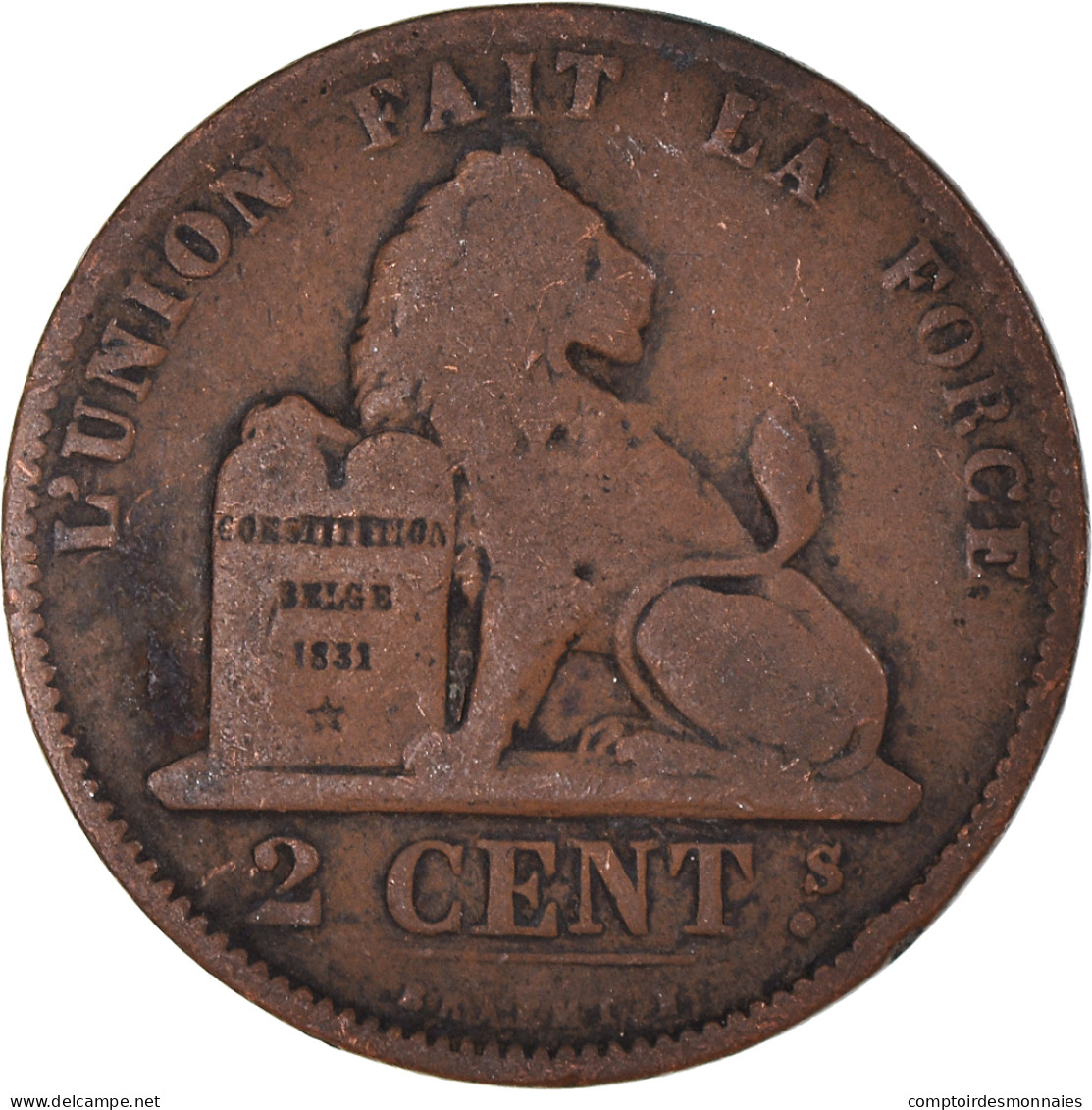 Monnaie, Belgique, Leopold II, 2 Centimes, 1870, TB, Cuivre, KM:35.1 - 2 Cents