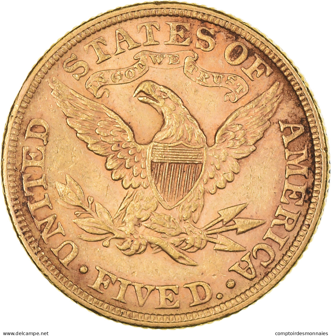 Monnaie, États-Unis, Coronet Head, $5, Half Eagle, 1895, U.S. Mint - 5$ - Half Eagles - 1866-1908: Coronet Head (Testa Coronata)