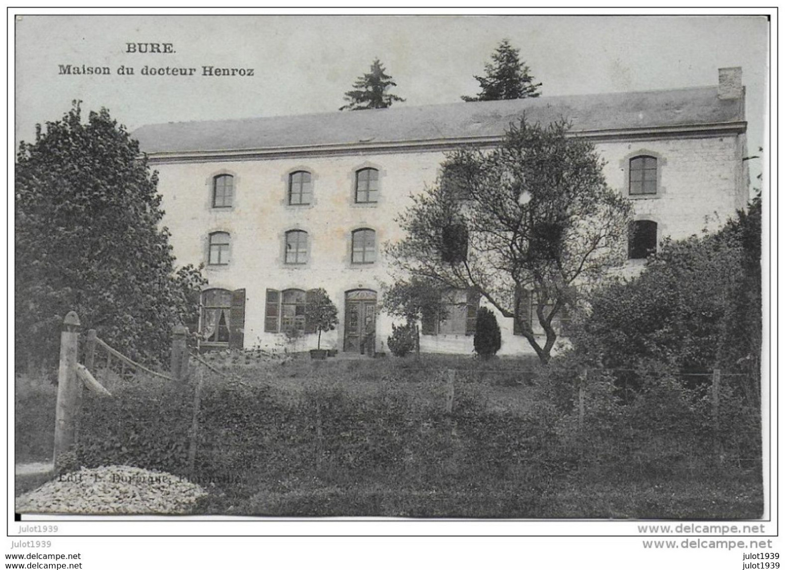 BURE ..-- Maison Du Docteur HENROZ . Vers MIRWART ( Melle Marie - Denise ROBE ?? ) . Voir Verso . - Tellin