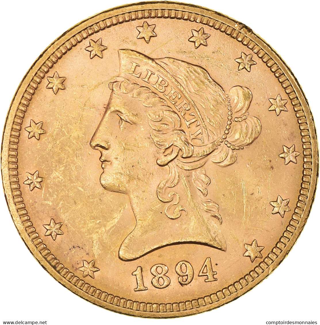 Monnaie, États-Unis, Coronet Head, $10, Eagle, 1894, U.S. Mint, Philadelphie - 10$ - Eagles - 1866-1907: Coronet Head (Tête Couronnée)