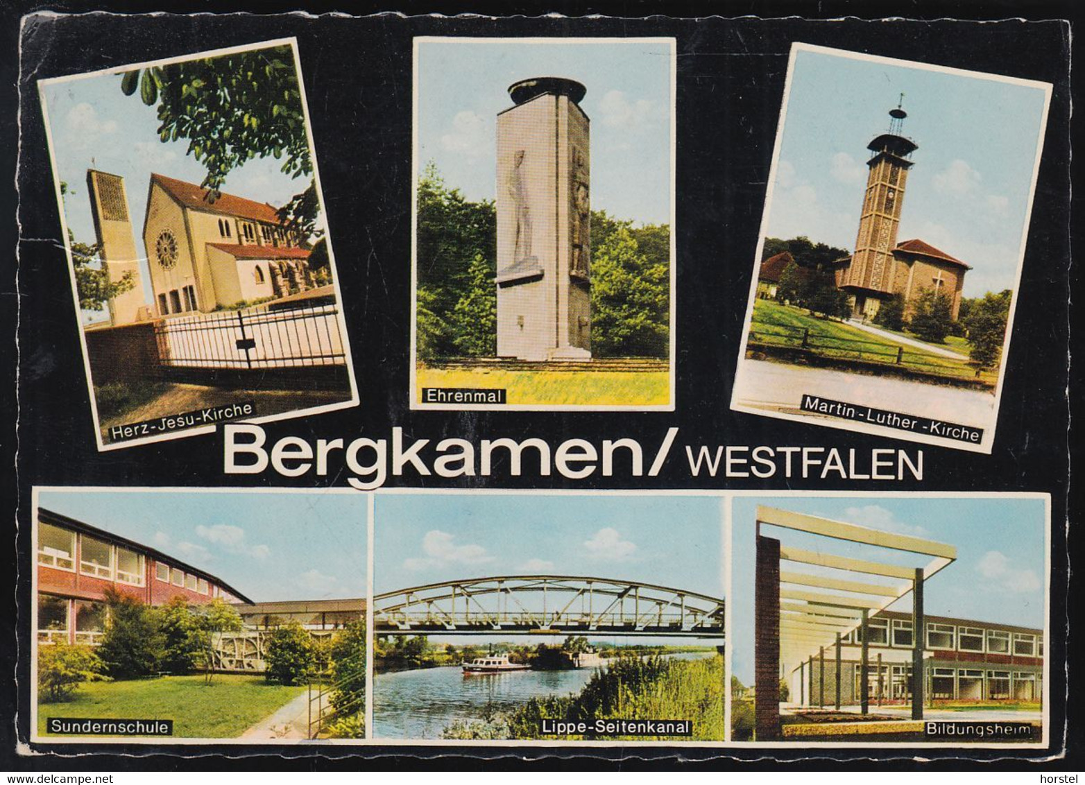 D-59192 Bergkamen - Alte Ansichten - Sundernschule - Lippe-Seitenkanal - Ehrenmal - Bildungsheim - Nice Stamp - Kamen