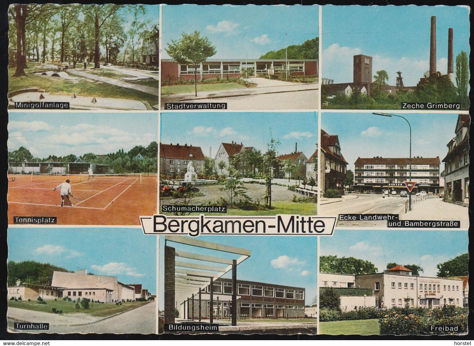 D-59192 Bergkamen - Alte Ansichten - Minigolf - Tennisplatz - Zeche Grimberg - Freibad - Stamp 1971 - Kamen