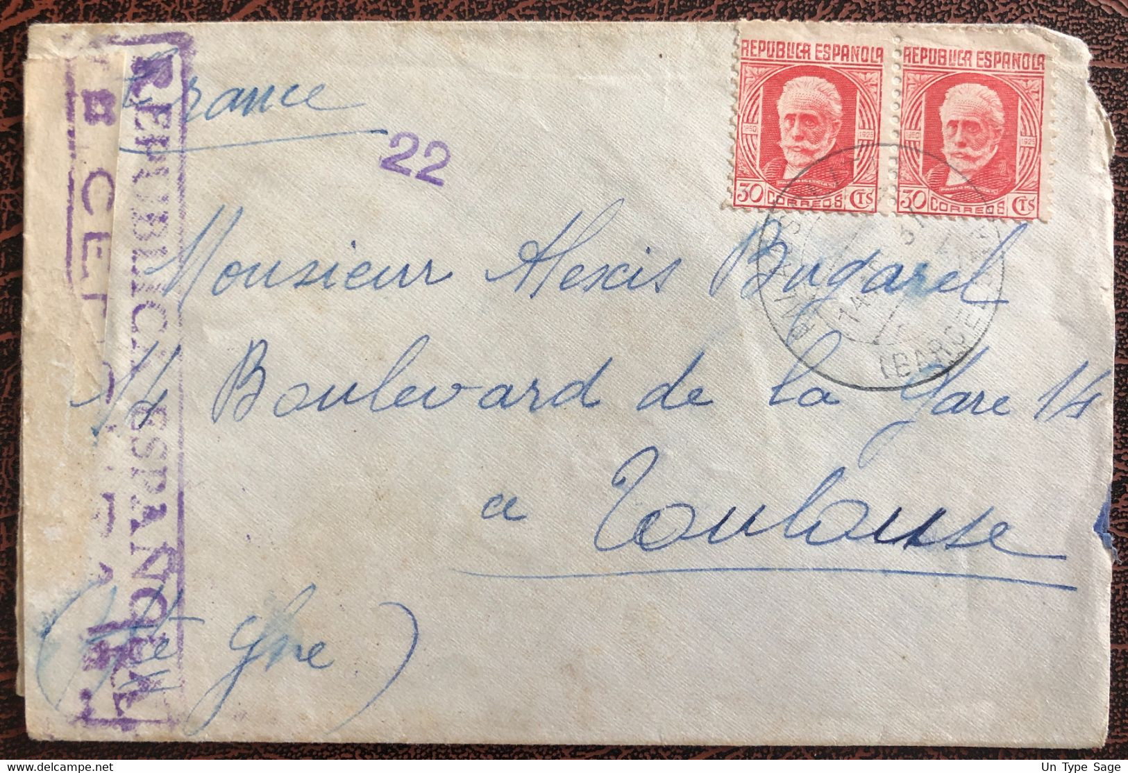 Espagne, Divers Sur Enveloppe Censurée - Barcelone 1937 - (B4006) - Lettres & Documents