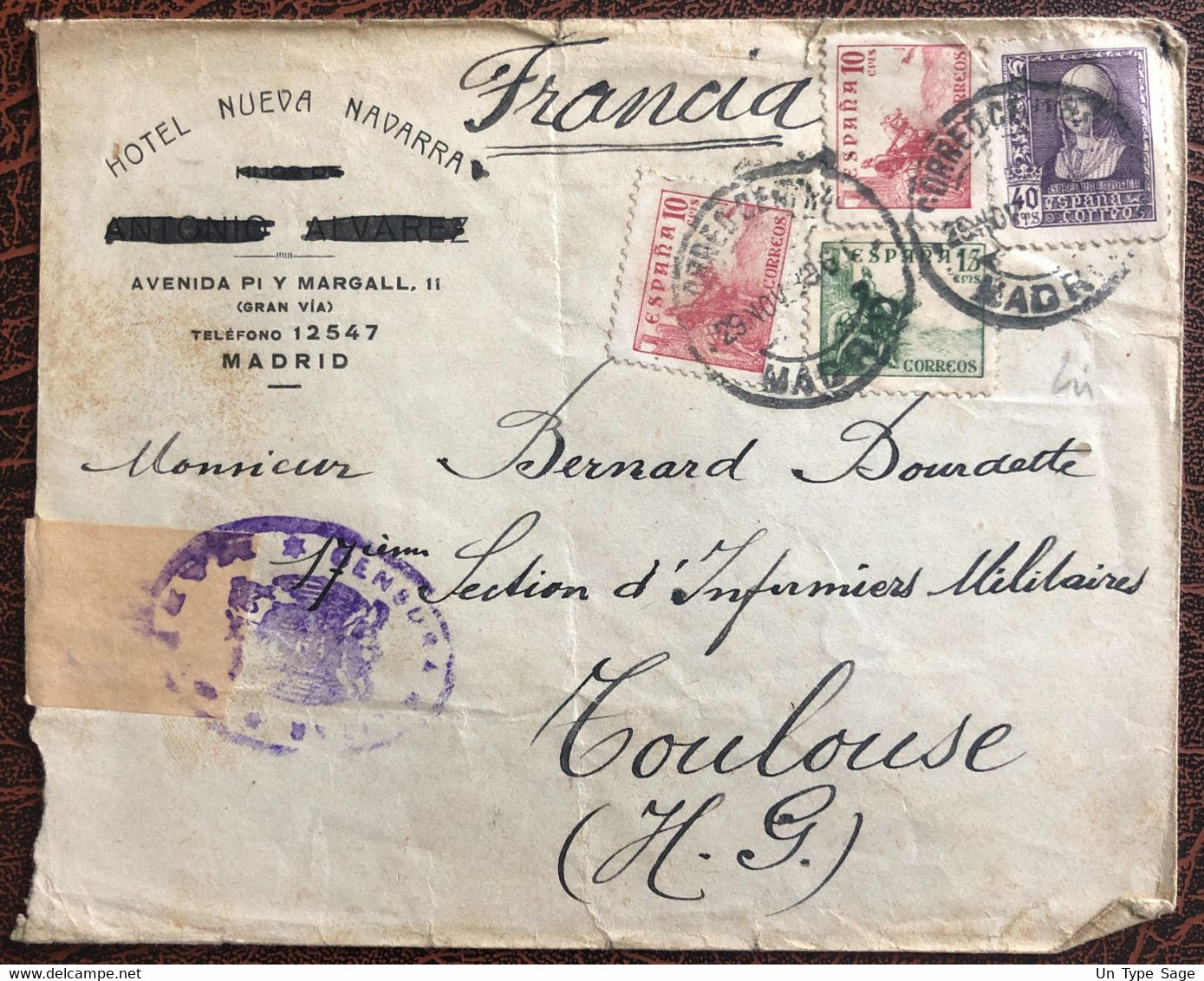 Espagne, Divers Sur Enveloppe Censurée - Madrid 1938 - (B4017) - Lettres & Documents