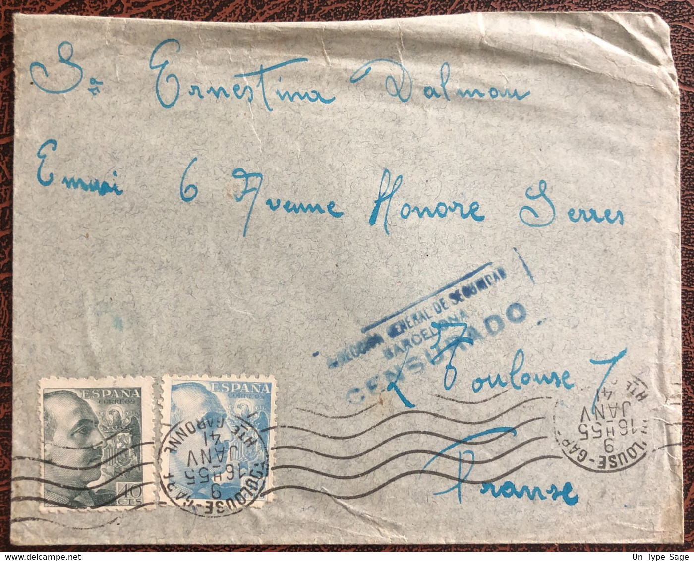 Espagne, Divers Sur Enveloppe Censurée - Barcelone - 1941 - (B4030) - Briefe U. Dokumente