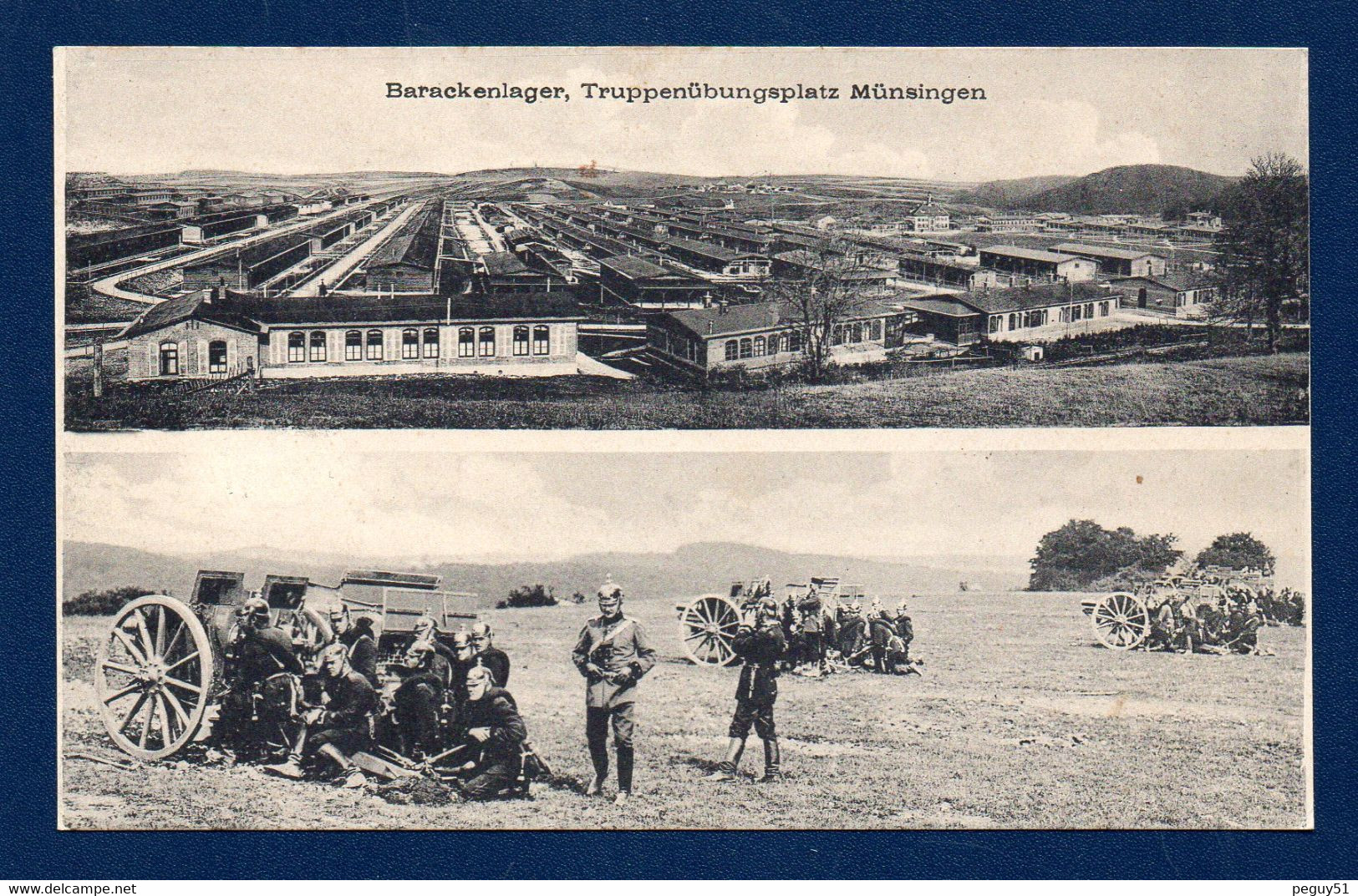 Truppenübungsplatz Münsingen (Bade-Wurtemburg). 2 Vues. Barackenlager. Terrain De Tir, Artillerie. - Manoeuvres