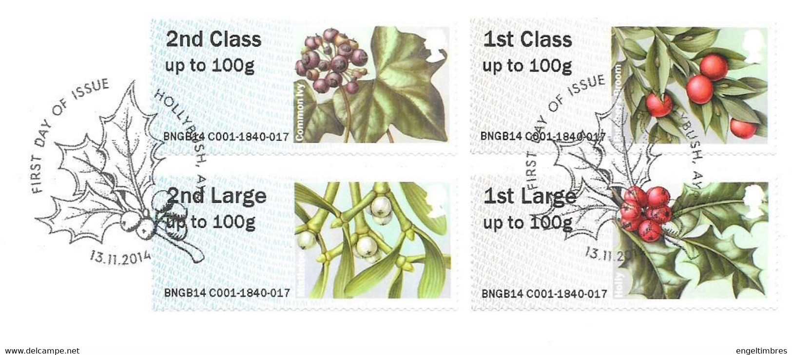 GB -  Post & GO Stamps (6)   2014  GREENERY  -    FDC Or  USED  "ON PIECE" - SEE NOTES  And Scans - 2011-2020 Decimale Uitgaven