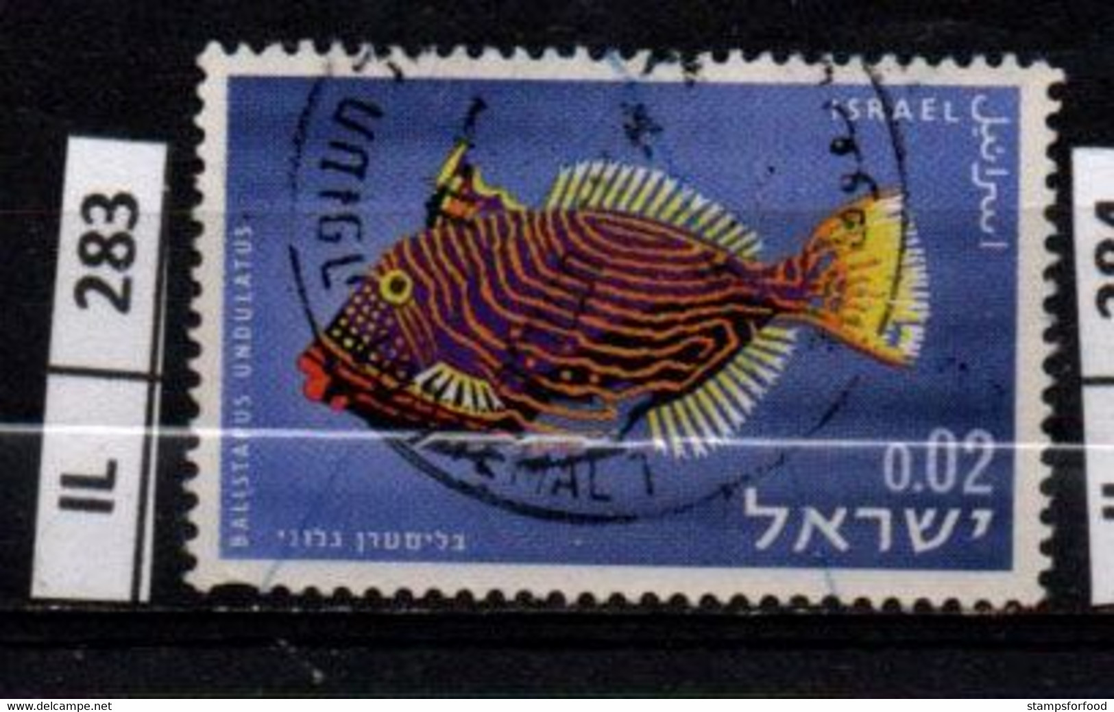 ISRAELE      1963	Pesci 0,02 Usato - Gebruikt (zonder Tabs)