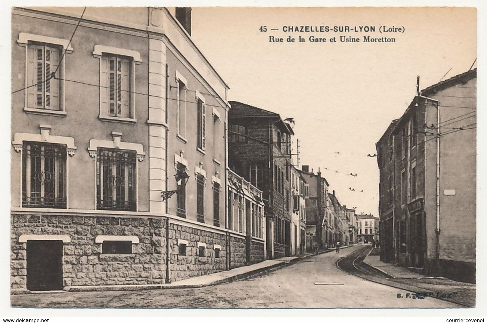 CPA -  CHAZELLES SUR LYON (Loire) - Rue De La Gare Et Usine Moretton - Other & Unclassified