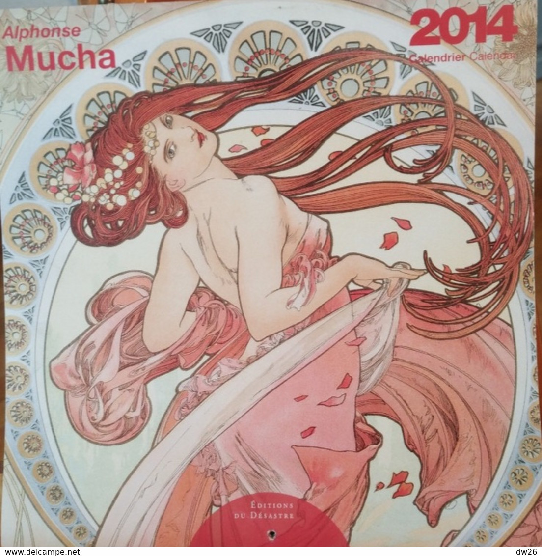 Calendrier 2014 - Illustration Alphonse Mucha - Très Belles Reproductions 30 X 30 Cm (1 Manquante) Ed. Désastre - Tamaño Grande : 2001-...