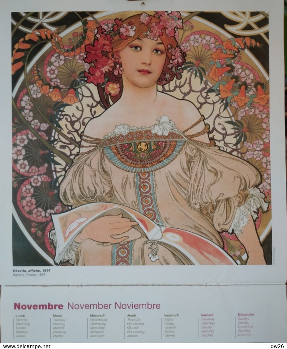 Calendrier 2014 - Illustration Alphonse Mucha - Très Belles Reproductions 30 X 30 Cm (1 Manquante) Ed. Désastre - Grand Format : 2001-...