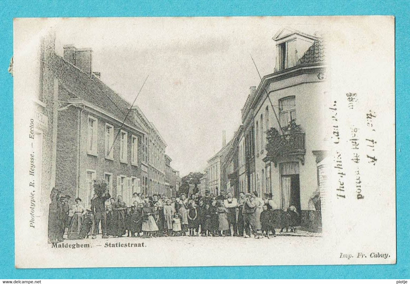 * Maldegem (Oost Vlaanderen) * (Phototypie R. Heysse - Imp Fr. Cabuy) Statiestraat, Animée, Zeldzaam, Unique, TOP - Maldegem