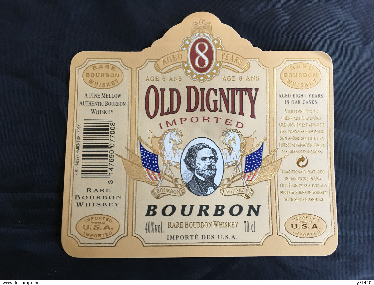 Ancienne étiquette De Bourbon Whiskey Old Label - Whisky