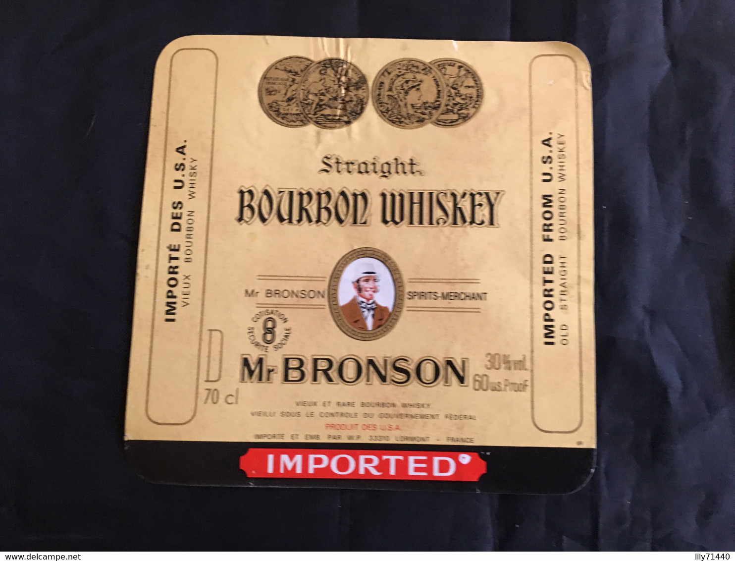 Ancienne étiquette De Bourbon Whiskey Old Label - Whisky