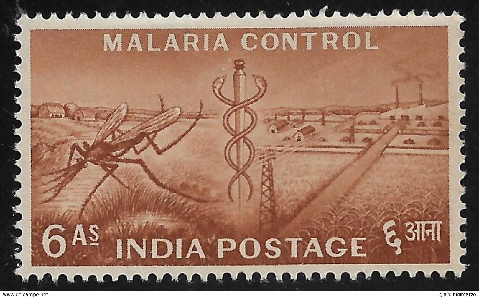 INDIA - 1955 - Valore Nuovo Stl Da 6 A. - LOTTA CONTRO LA MALARIA - In Buone Condizioni. - Unused Stamps