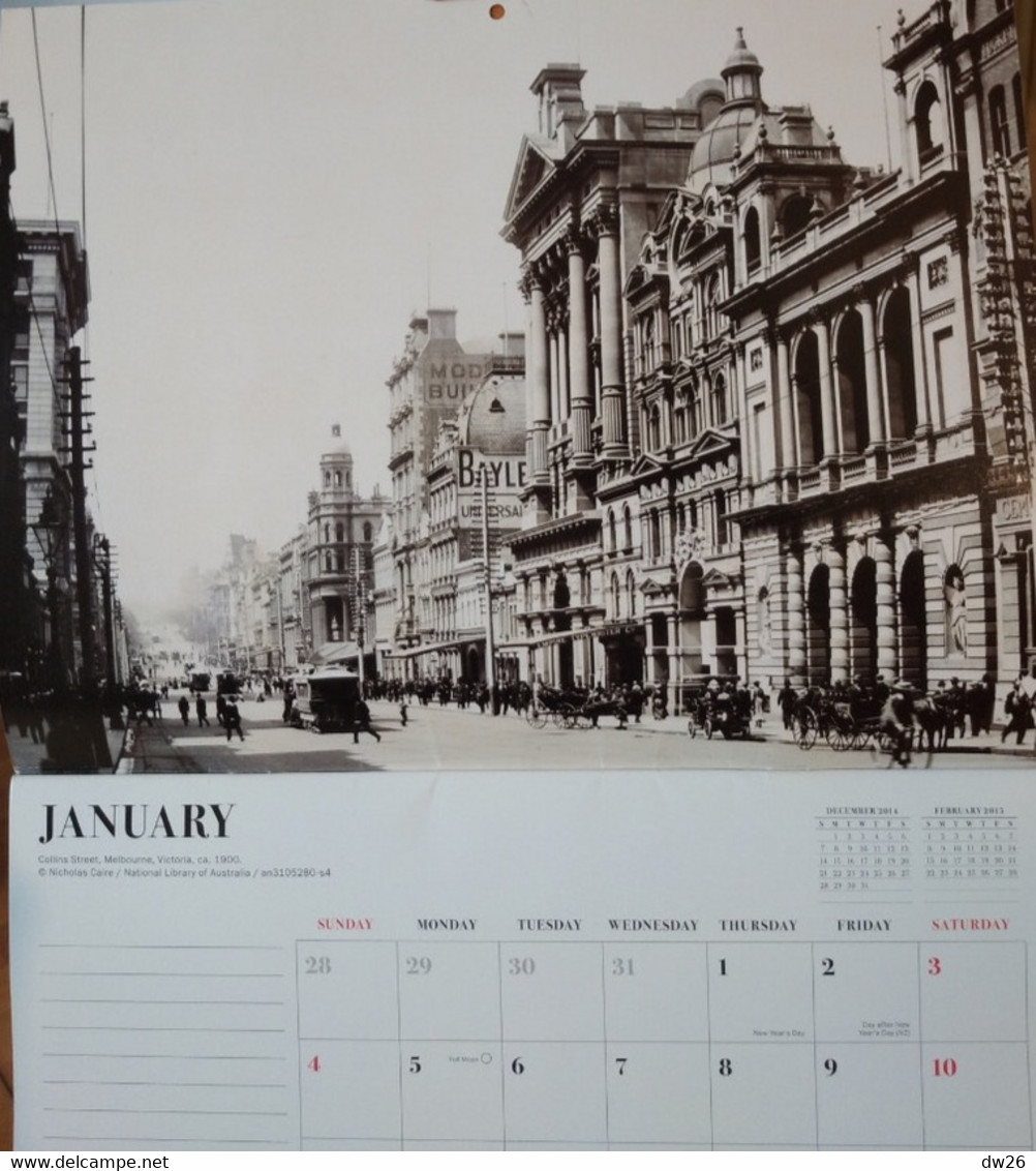 Calendrier 2015 - Vintage Melbourne Avec Vues Anciennes, Début XXe Siècle - 25 X 32 Cm - The Calensar Company - Grand Format : 2001-...