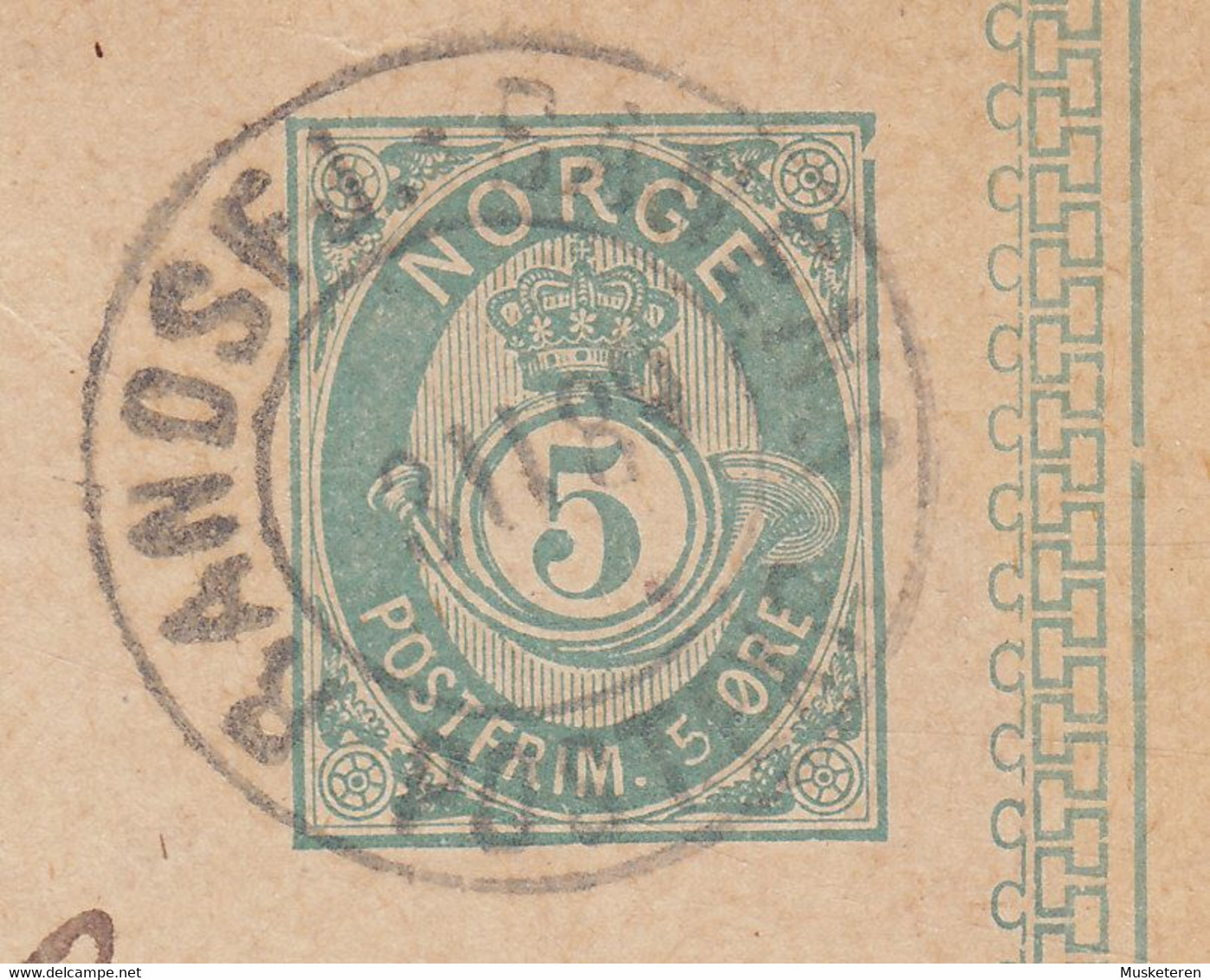 Norway Postal Stationery Ganzsache Railway Bahnpost RANDSFJ. - BANENS POST EXP. 1889 HØNEFOS Frame ERRORs Varieties - Postwaardestukken