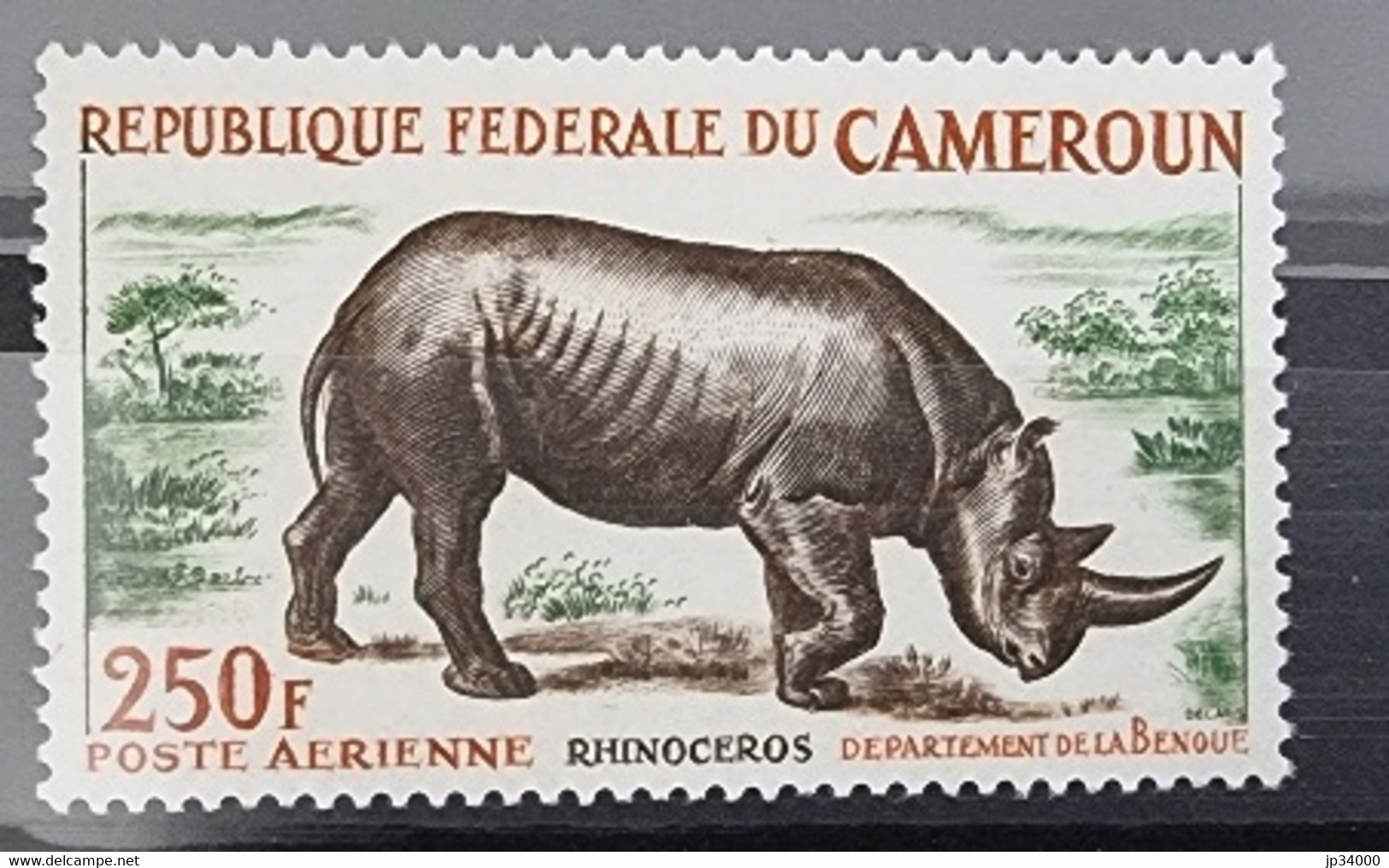 CAMEROUN Rhinocéros, Yvert PA 55 ** Neuf Sans Charnière, MNH - Neushoorn