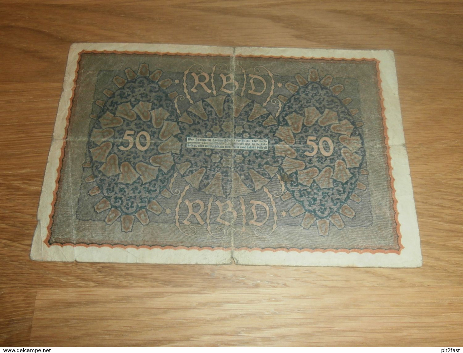 Reichsbanknote Fünfzig Mark 1919 , Banknote 50 Mark , Reihe 1 !!! - 50 Mark