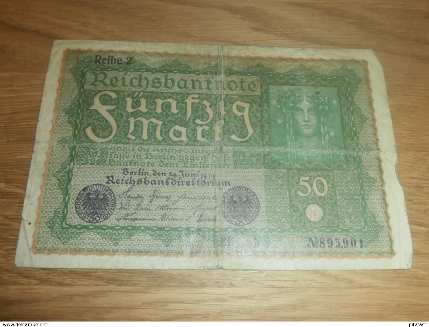 Reichsbanknote Fünfzig Mark 1919 , Banknote 50 Mark , Reihe 2 !!! - 50 Mark