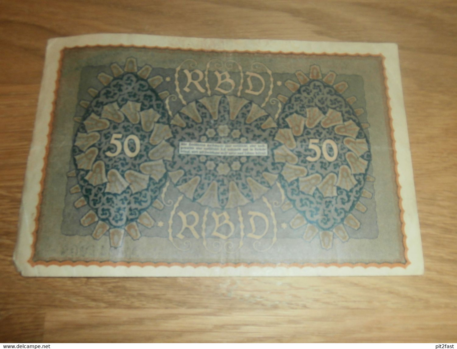 Reichsbanknote Fünfzig Mark 1919 , Banknote 50 Mark , Reihe 1 !!! - 50 Mark