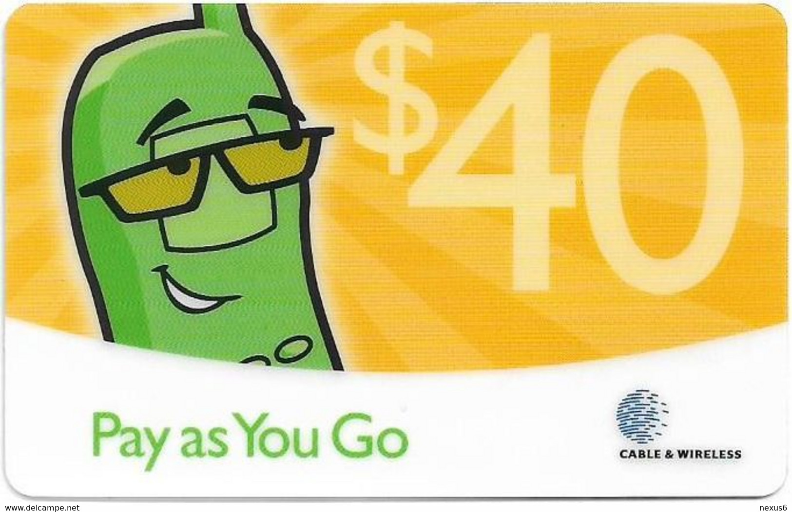 St. Vincent - C&W - Pay As You Go, GSM Refill, 40EC$, Used - Saint-Vincent-et-les-Grenadines