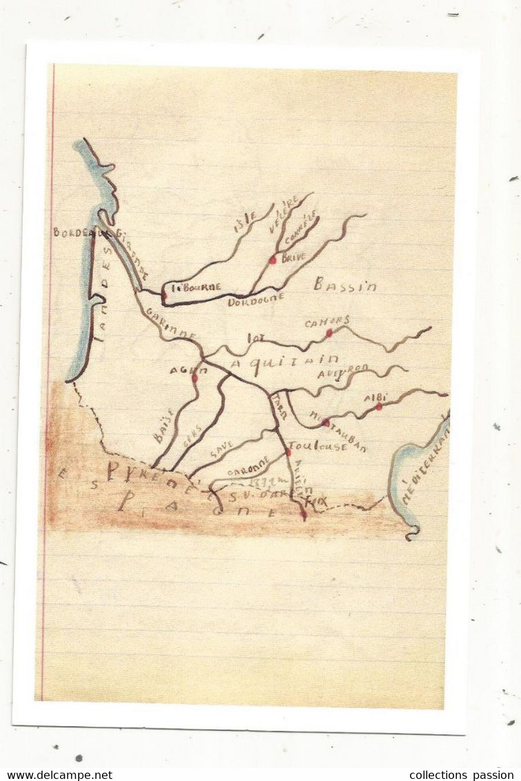 Cp,école, Musée National De L'éducation,ROUEN,INRP ,ed. Atlas , Carte D'AQUITAINE - Schulen